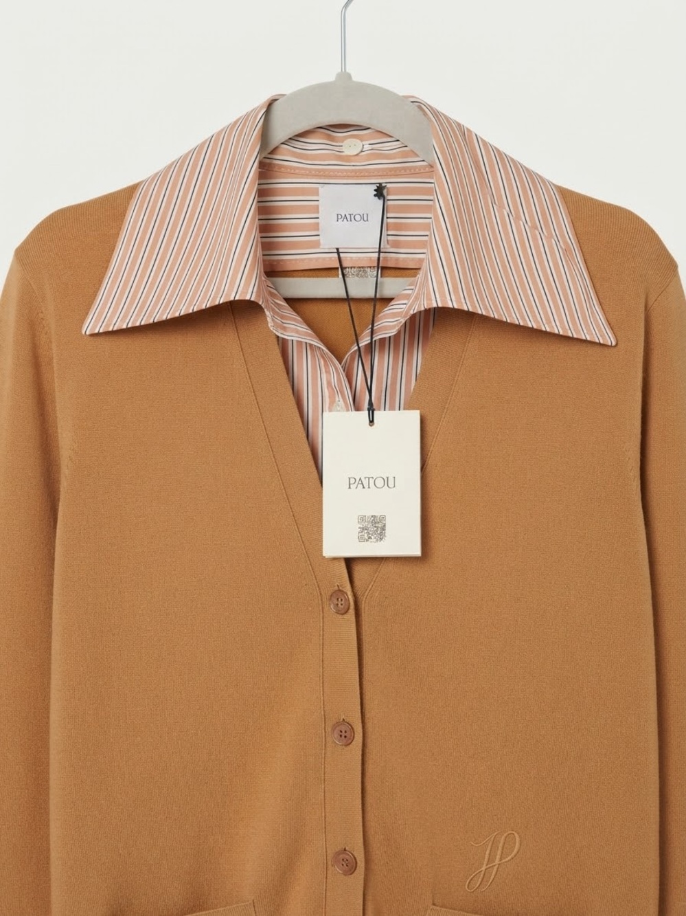 PATOU Trompe L'oeil Cotton Cardigan — Retail $1,090, Now $199 size S